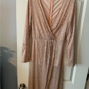 Elegant Sequin Wrap Dress